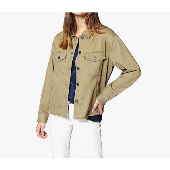 Sanctuary Raw Hem Prosperity Green Trucker Jacket - M - Picture 1 of 6